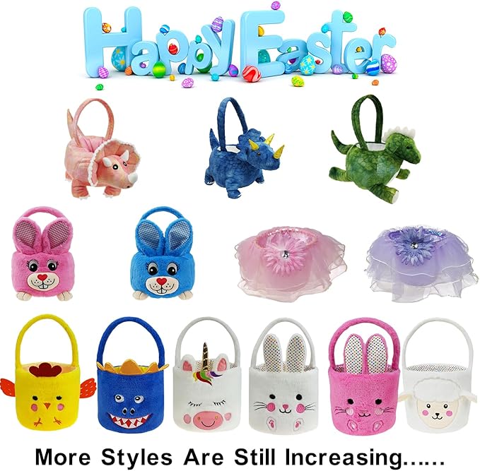 3D Unicorn Plush Basket Halloween Trick or Treat Baskets Cute Candy