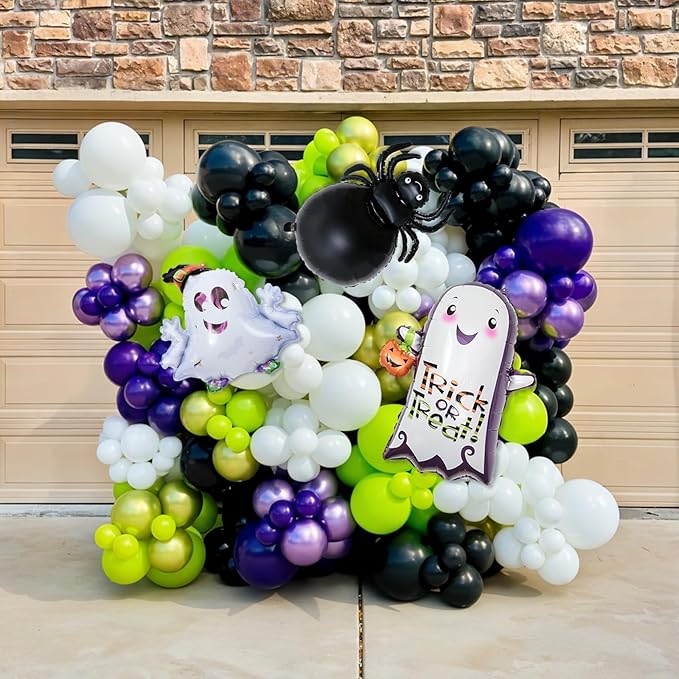 120 Pcs Halloween Balloon Arch Garland Purple and Black Balloon Arch