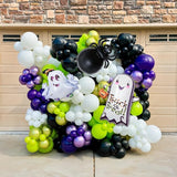 120 Pcs Halloween Balloon Arch Garland Purple and Black Balloon Arch