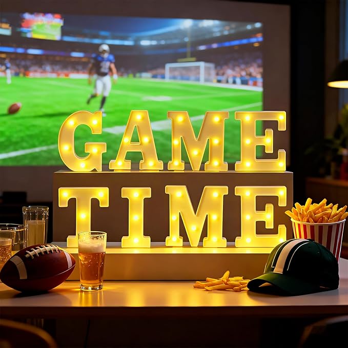 8 Pcs Game Time Football Party Decorations Game Time LED Lights up