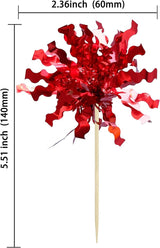 Gyufise 30Pcs Foil Firework Cupcake Toppers Sparkle Tinsel Cake #10