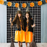 GOER Black Party Backdrop Metallic Tinsel Foil Fringe Curtains Photo