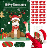 ASTARON Christmas Party Games for Kids, Pin The Hat on Reindeer with
