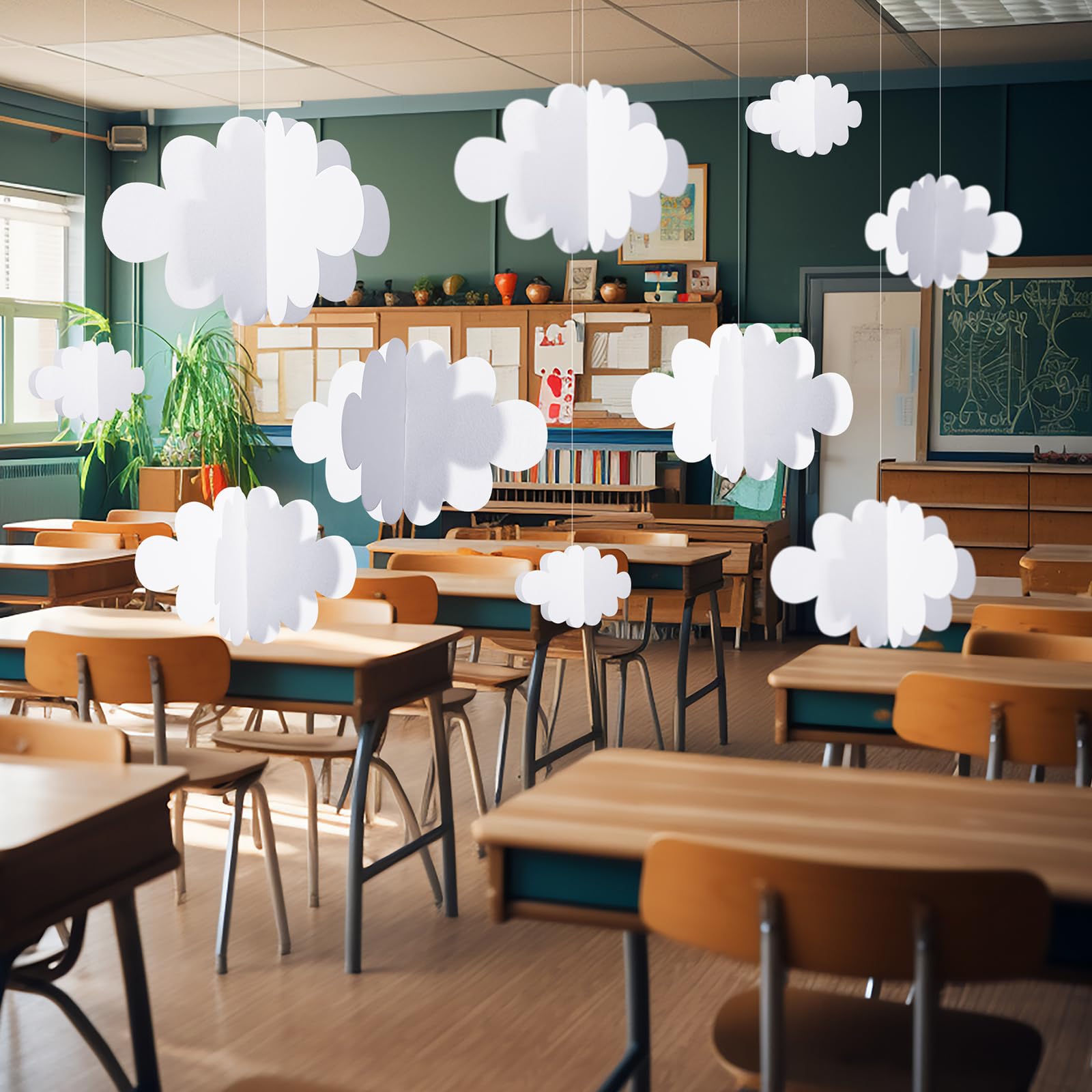 8 Pcs 3D Cloud Decoration Hanging for Ceiling Game Themed Party