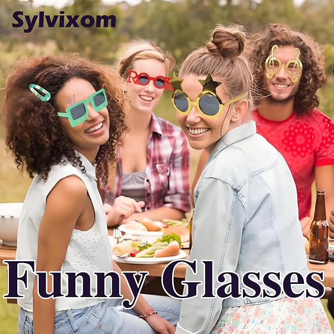 Party Sunglasses-9 Pairs Fun Music-Themed Party glasses， Funny Summer