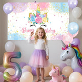 Unicorn Birthday Decorations Includes Banner Backdrop Balloons