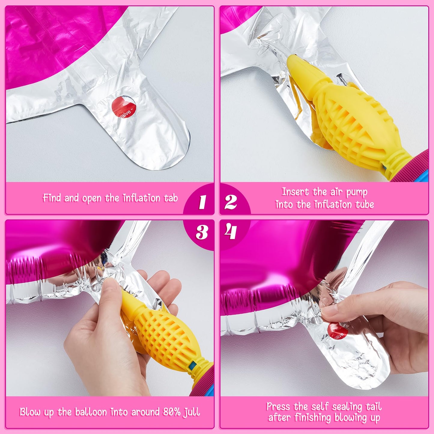 Wettarn 6 Pcs Cowboy Boot Balloons Bulk 25.6 Inch Large Cowgirl R Pink