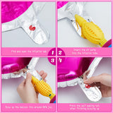 Wettarn 6 Pcs Cowboy Boot Balloons Bulk 25.6 Inch Large Cowgirl R Pink