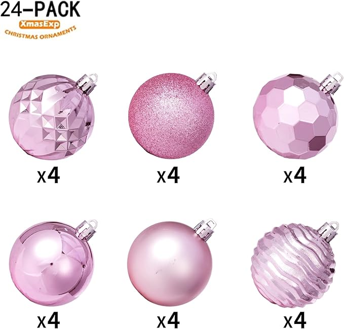 XmasExp 60mm/2.36" Christmas Ball Ornaments Shatterproof Christmas