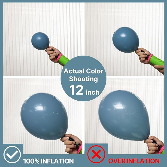 PartyWoo Slate Blue Balloons 100pcs Different Sizes Pack of 18 12 10