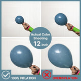 PartyWoo Slate Blue Balloons 100pcs Different Sizes Pack of 18 12 10