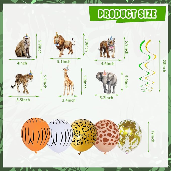 Safari Birthday Party Decorations Jungle Wild Animals Birthday Party