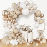 Amandir 153 Pcs White Sand Metallic Champagne Gold Balloons Arch