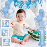 First Birthday Decorations For Boy 40 Inch Blue 1 Number Baby Blue