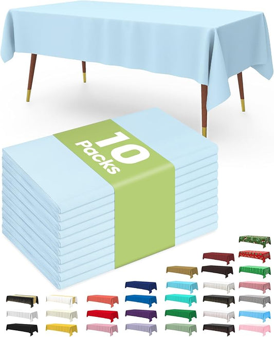 Pureegg Plastic Table Cloth Disposable 10 Pack, 54 x 108 Inch Table #5