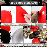 Red Black Gold Balloon Arch Garland Kit Leopard Cheetah Print Party