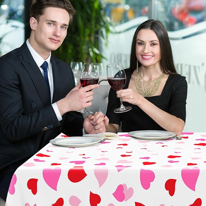 4 Pack Valentines Decorations, 108" X 54" Valentines Tablecloths,