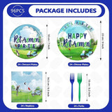96Pcs Golf Retirement Party Decorations Sport Happy Retirement Plates