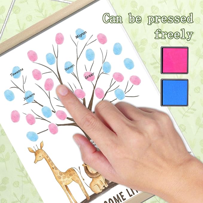 Gender Reveal Party Decorations Gender Reveal Fingerprint Tree with