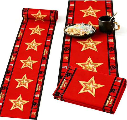 2 Pcs 13 x 72 Inch Movie Night Table Runner for Movie Night