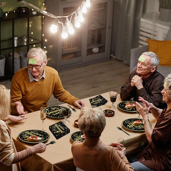 100 Pcs Happy Retirement Tableware Party Supplies Set Serves 25