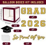 Graduation Decorations Class of 2026 - Maroon and Gold Graduation