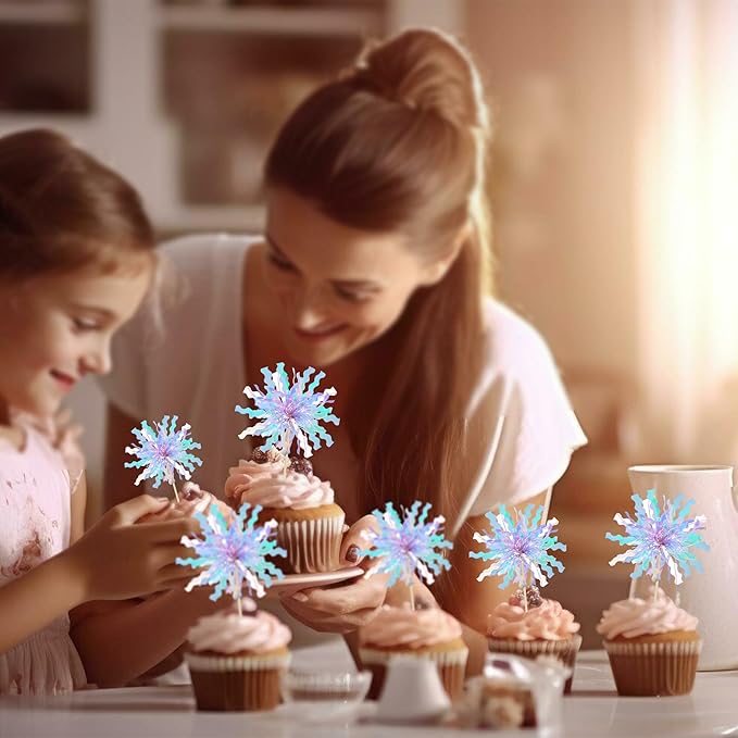 Gyufise 20Pcs Foil Firework Cupcake Toppers Happy Birthday Cake #3