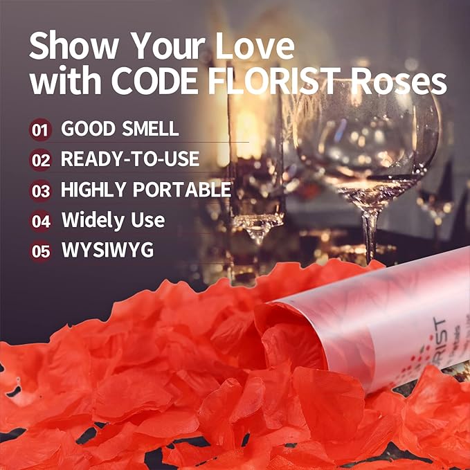 CODE FLORIST 1100 PCS Red Silk Rose Petals for Romantic