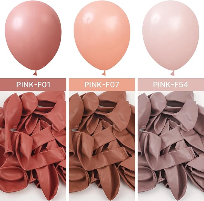 PartyWoo Dusty Pink Balloons 100pcs 12 Inch Boho Blush Lilac Pink