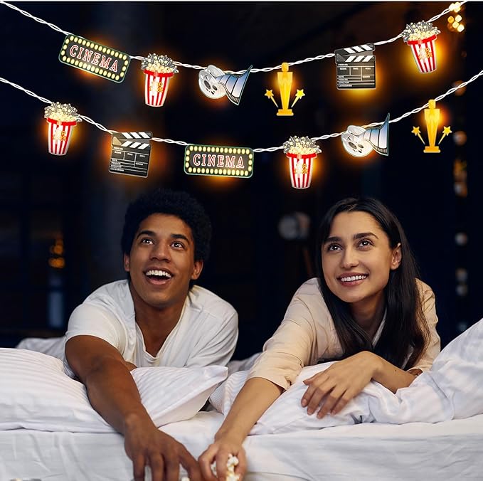 10 ft Movie Night Decorations Movie Night Party Supplies 20 LED