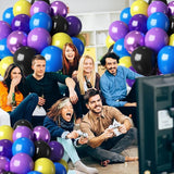 HILAVO Purple Blue Yellow Black Balloons 60 Pcs Metallic Purple Royal