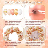 Ouddy Party Blush Balloons Arch Garland Kit, Different Sizes 12 10