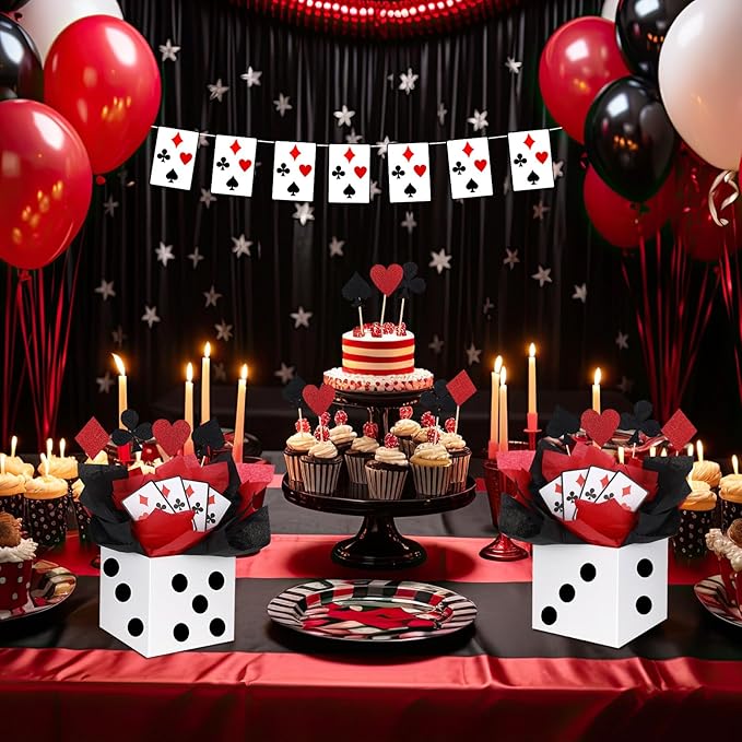 8 Sets Casino Party Decorations Themed Table Centerpieces Casino