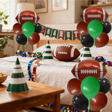 Football Game Day Balloon Stand Set Green Brown Black Football Theme