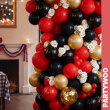 PartyWoo Red Black and Gold Balloon Arch Kit Garland 142pcs Different