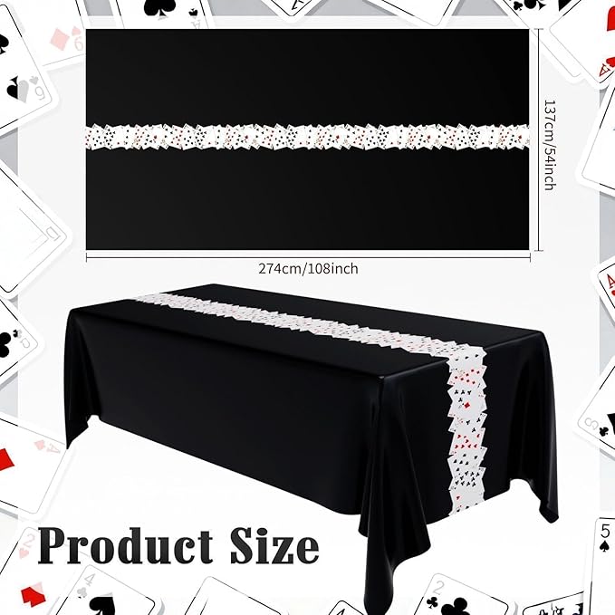 Oudain 6 Pcs Casino Night Tablecloth Casino Theme Party Decorations