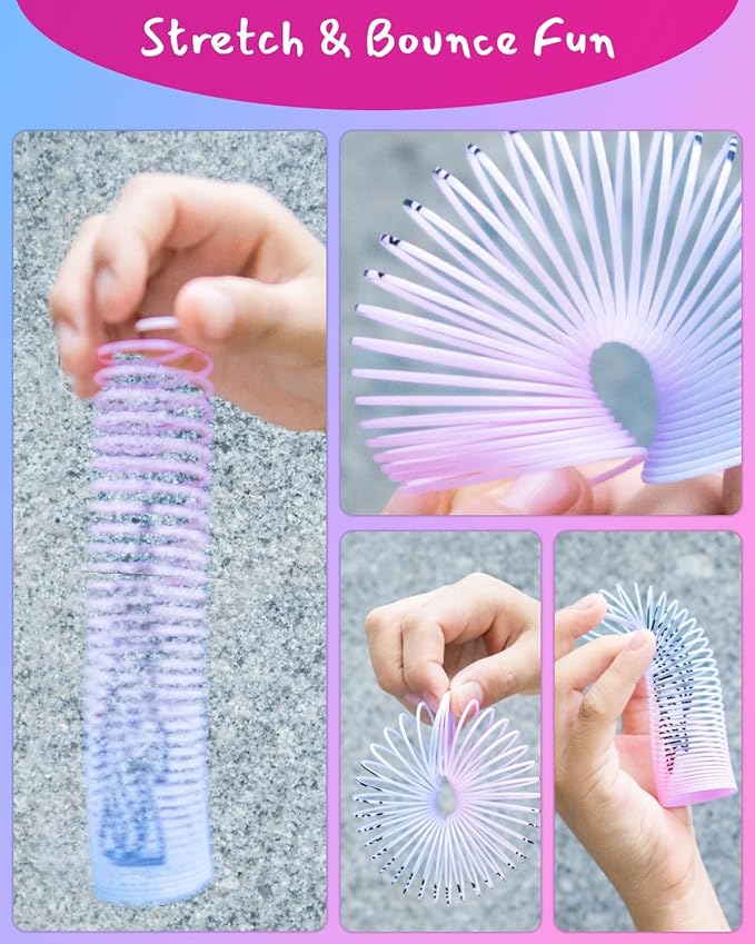 120 Pcs Unicorn Spring Toys Mini Rainbow Springs Party Favors for