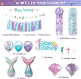Mermaid Birthday Party Decorations Supplies Banner Tassel Garland