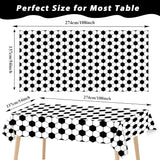 Tevxj 3 Pieces Soccer Party Tablecloths for Soccer Birthday