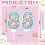 MTLEE Number 8 Birthday Candle with 12 Pcs Spiral Candles for Girls #3