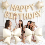 Biapian Apricot Happy Birthday Balloon Banner, 38Inch Bow Aluminum