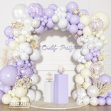 Ouddy Party Pastel Purple White Balloons Garland Arch Kit, Different
