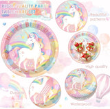 96 Pcs Happy Birthday Party Decorations Tableware Set Unicorn