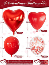 Valentines Day Decorations Set Red Heart Balloons with Love Balloon
