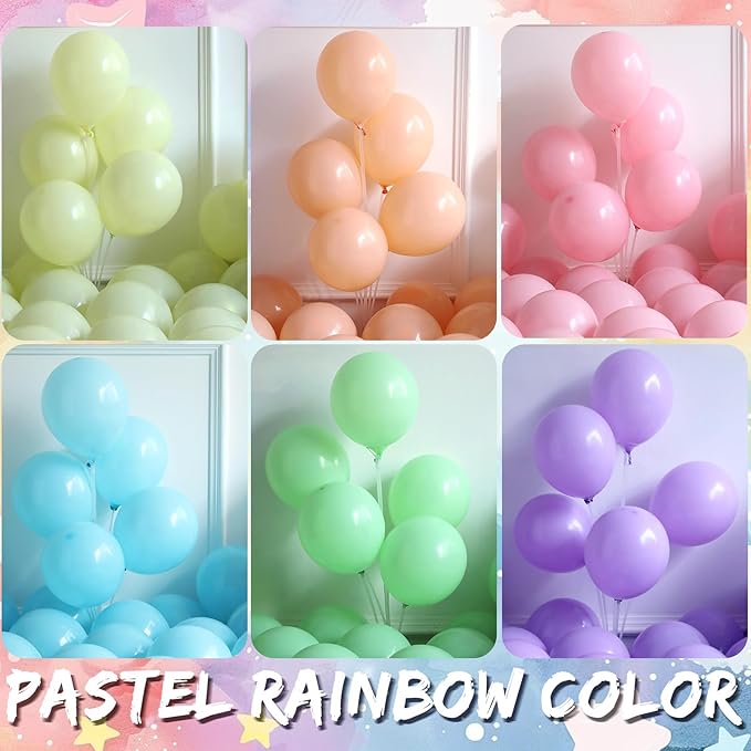 140Pcs Pastel Rainbow Unicorn Balloon Garland Arch Kit with Pink