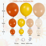 Here Comes The Sun Balloon Arch Kit 136 Pcs Retro Burnt Orange