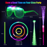 OLUPP 148 PCS Glow in the Dark Party Supplies, 16 Fiber Optic Wands,