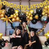 100pcs Black and Gold Balloons 12 Inch Metallic Gold and Black latex