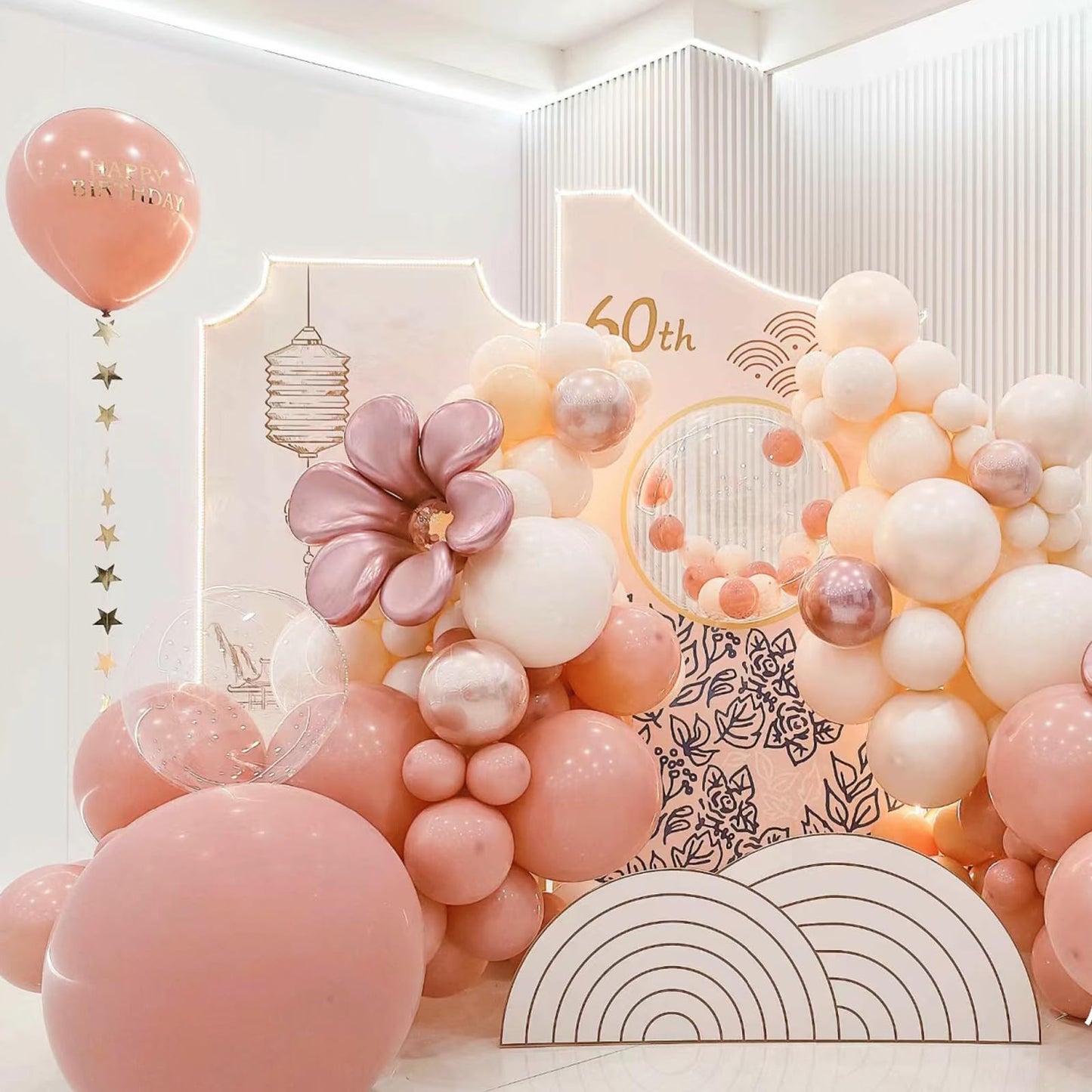 Retro Pink Balloons, Scmdoti Boho Pink Balloons Different Sizes 18 12