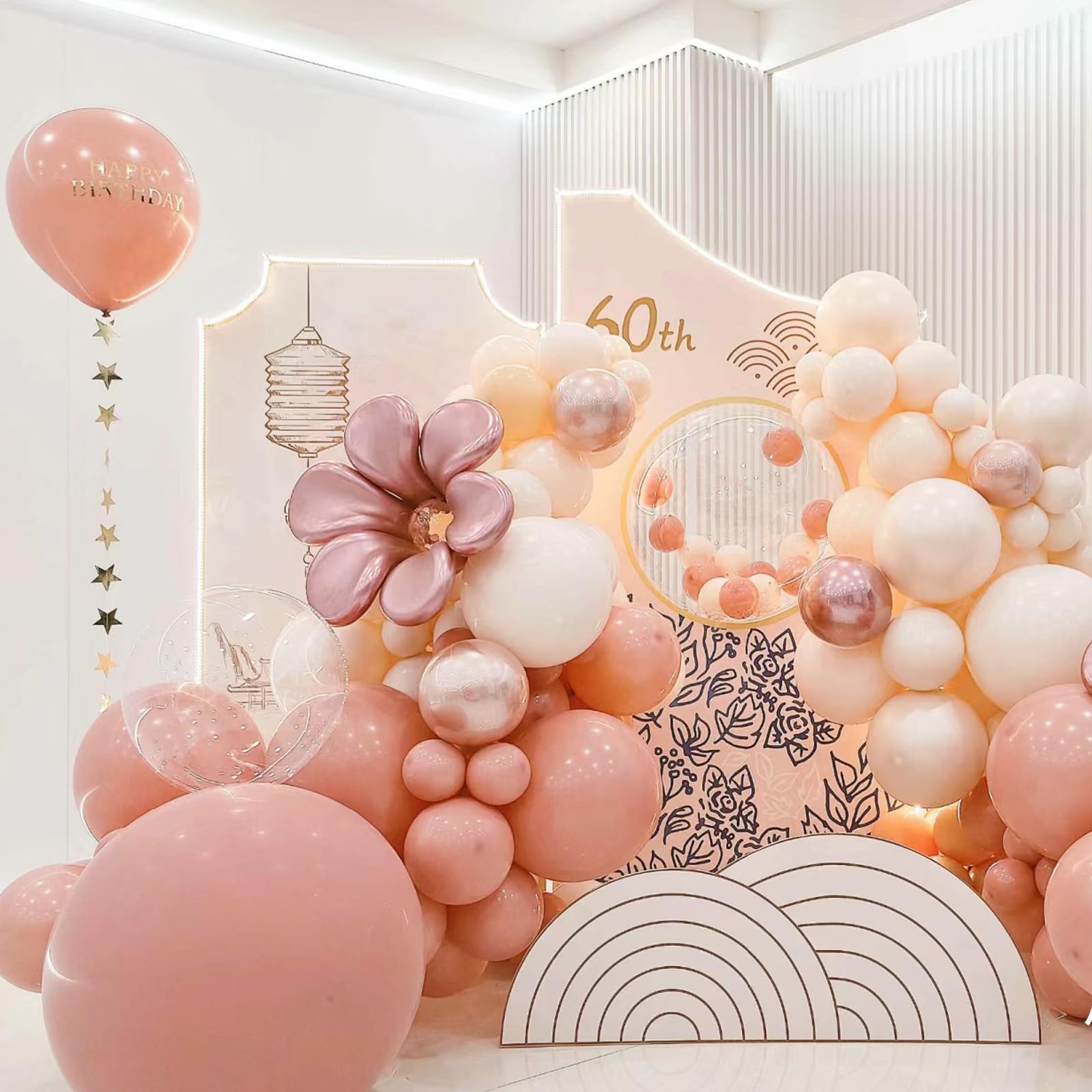 Retro Pink Balloons, Scmdoti Boho Pink Balloons Different Sizes 18 12
